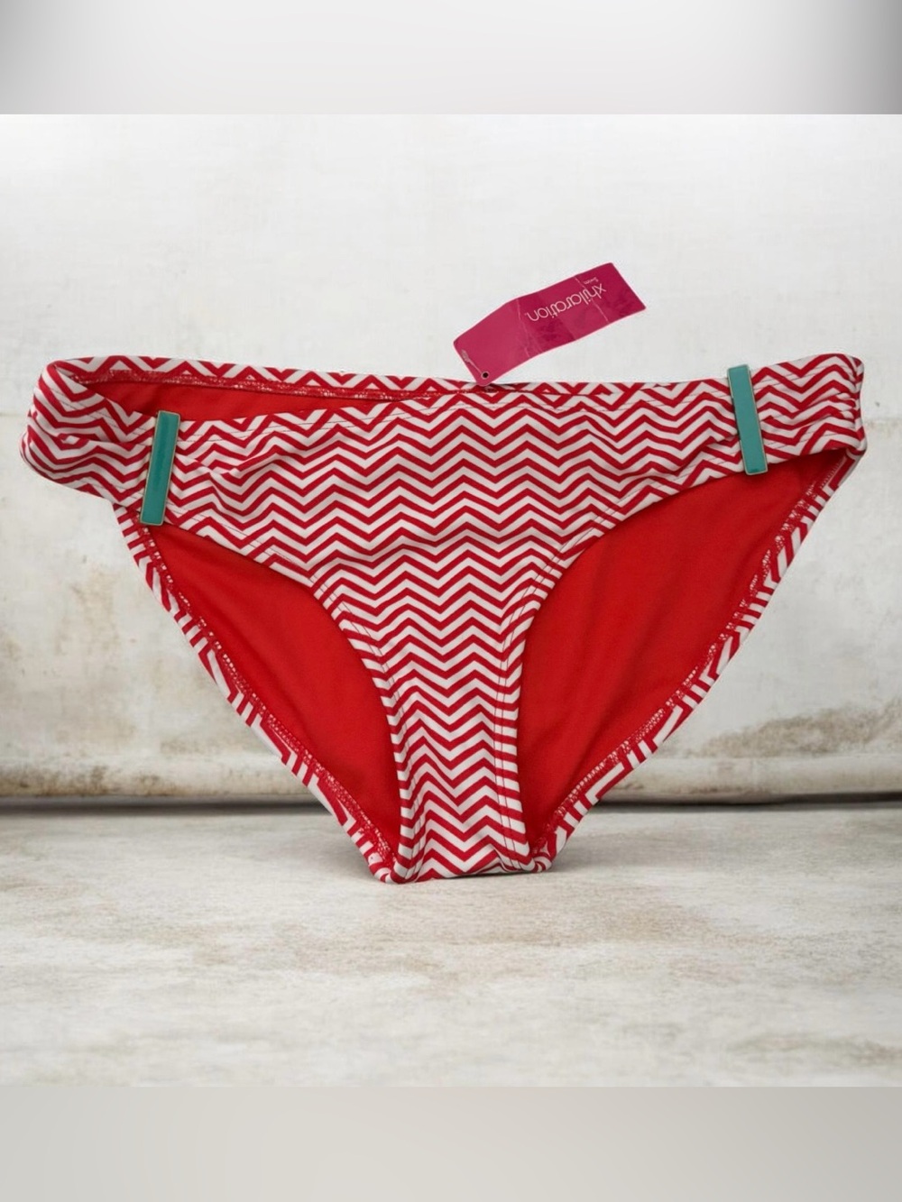 Xhilaration Pink & White Chevron Bikini Bottom